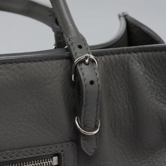 BALENCIAGA Paper Mini Hand Bag Leather Gray 370926 Auth PP323AM - Picture 13 of 16